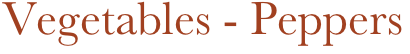 Vegetables - Peppers