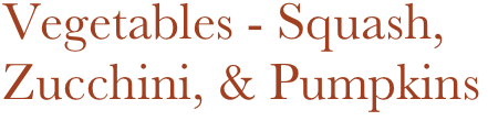 Vegetables - Squash, Zucchini, & Pumpkins